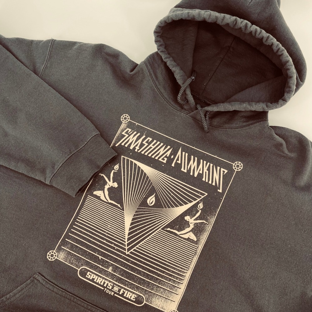 Smashing Pumpkins Spirits On Fire Tour Hoodie Mens Large Gray